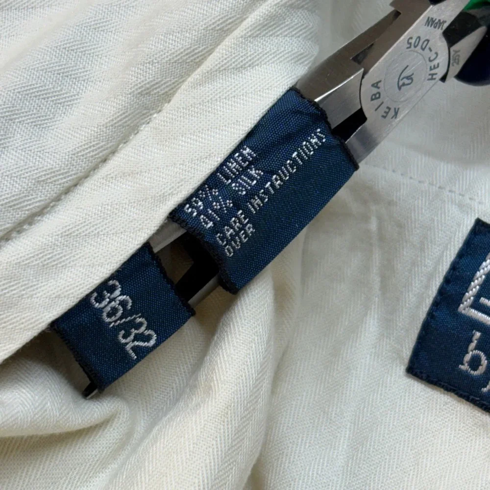 Polo Ralph Lauren Mens 36x27.5 Beige Linen Silk Blend Flat‎ Front Trousers Pants